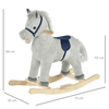 HOMCOM Kids Plush Rocking Horse with Sound - Grey, The perfect ride-on toy for kids 36-72 months! Durable, safe, and fun with sound for hours of joy. Ideal gift for playtime adventures!