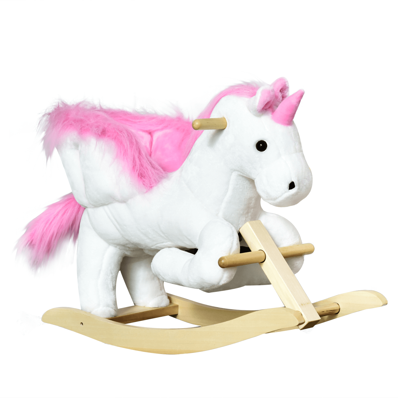 Kids Unicorn Rocking Horse Toy with Music, Enchant playtime with a sturdy, musical unicorn rocking horse for kids, ages 18+ months. Durable wood, soft plush, magical fun.