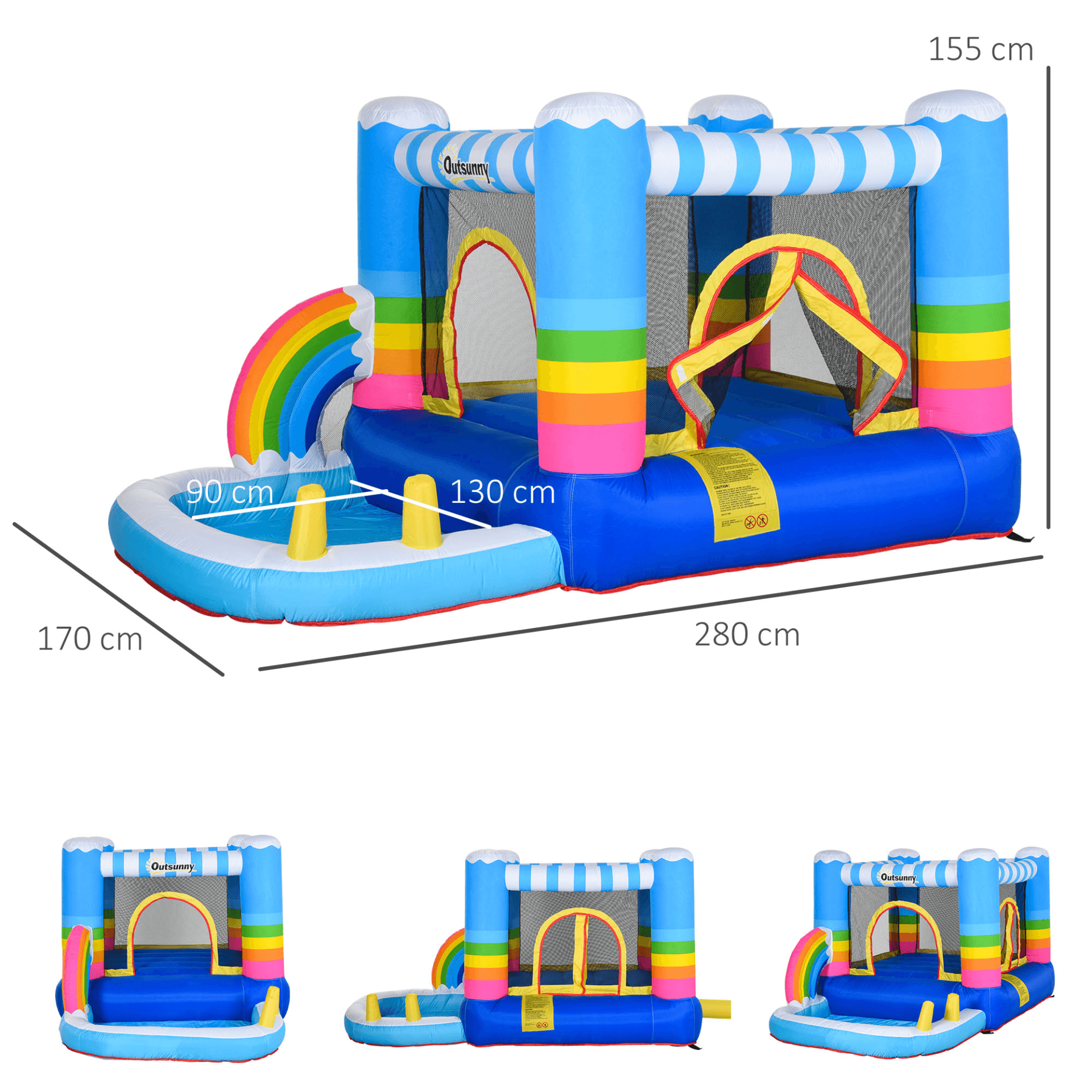 Rainbow Bouncy Castle & Pool for Kids 3-8 | Outdoor Fun, Discover the joy of outdoor play with the Rainbow Bouncy Castle & Pool House! Perfect for kids aged 3-8, it's safe, vibrant, and ensures endless fun.