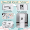 Kids Play Kitchen Wooden Toy - 14-Piece Playset, Engage your child’s imagination with our Kids Play Kitchen Toy. This 14-piece set features a sink, cabinet, and electronic water dispenser for realistic fun.