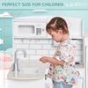 Kids Play Kitchen Wooden Toy - 14-Piece Playset, Engage your child’s imagination with our Kids Play Kitchen Toy. This 14-piece set features a sink, cabinet, and electronic water dispenser for realistic fun.