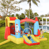 Kids 3-in-1 Bounce Castle - Trampoline & Water Fun, Experience ultimate fun with a rocket-themed inflatable trampoline, slide, and water pool in one durable playhouse for endless kids' entertainment.