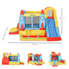 Kids 3-in-1 Bounce Castle - Trampoline & Water Fun, Experience ultimate fun with a rocket-themed inflatable trampoline, slide, and water pool in one durable playhouse for endless kids' entertainment.