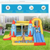 Kids 3-in-1 Bounce Castle - Trampoline & Water Fun, Experience ultimate fun with a rocket-themed inflatable trampoline, slide, and water pool in one durable playhouse for endless kids' entertainment.