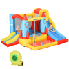 Kids 3-in-1 Bounce Castle - Trampoline & Water Fun, Experience ultimate fun with a rocket-themed inflatable trampoline, slide, and water pool in one durable playhouse for endless kids' entertainment.