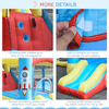 Kids 3-in-1 Bounce Castle - Trampoline & Water Fun, Experience ultimate fun with a rocket-themed inflatable trampoline, slide, and water pool in one durable playhouse for endless kids' entertainment.