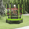 4.6FT Kids Trampoline with Safety Net – Ages 3-6, Green, Boost fun and safety with the 4.6FT Kids Trampoline. Features sturdy metal tubes, high-density bungee cords, and thick outer edge.