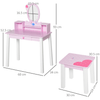 Kids Wooden Dressing Table Set - Pink, Fulfill your child's dreams with this adorable Kids Wooden Dressing Table and Stool Set in pink. Safe, high-quality materials with rounded edges.