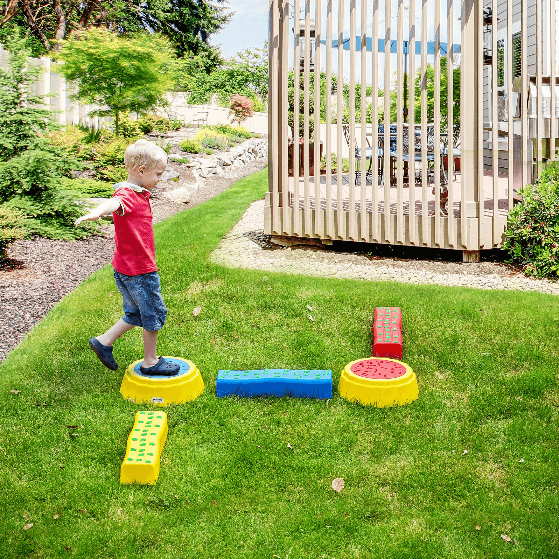 Stepping Stones & Balance Beam for Kids - Non-Slip & Stack, Enhance toddler coordination with our non-slip, stackable balance beam and stepping stones set. Build motor skills with durable and space-saving design.