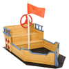 Kids Wooden Pirate Ship Sandpit Sandbox - Fun Playset, Transform your backyard into a pirate adventure with our Kids Wooden Sandpit Pirate Ship Sandbox. Includes flag, lifebuoy, & bench. Perfect for imaginative play