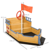 Kids Wooden Pirate Ship Sandpit Sandbox - Fun Playset, Transform your backyard into a pirate adventure with our Kids Wooden Sandpit Pirate Ship Sandbox. Includes flag, lifebuoy, & bench. Perfect for imaginative play