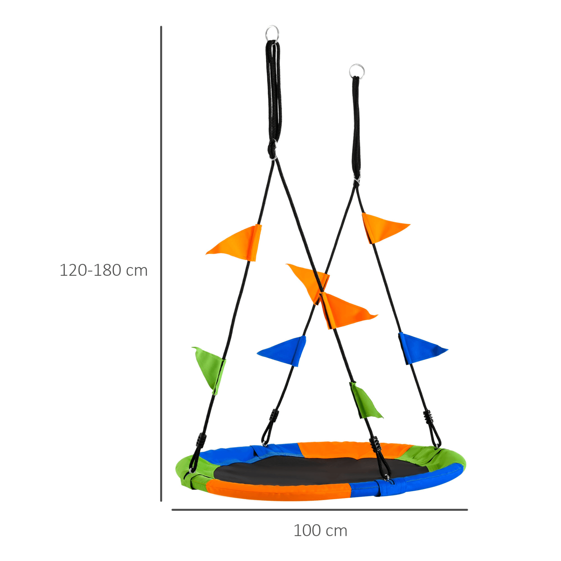 Outsunny 100cm Nest Tree Swing - Fun & Durable Play Toy, Kids will love the Outsunny Nest Tree Swing! Adjustable, durable, and perfect for outdoor fun with friends. Hours of laughter await!