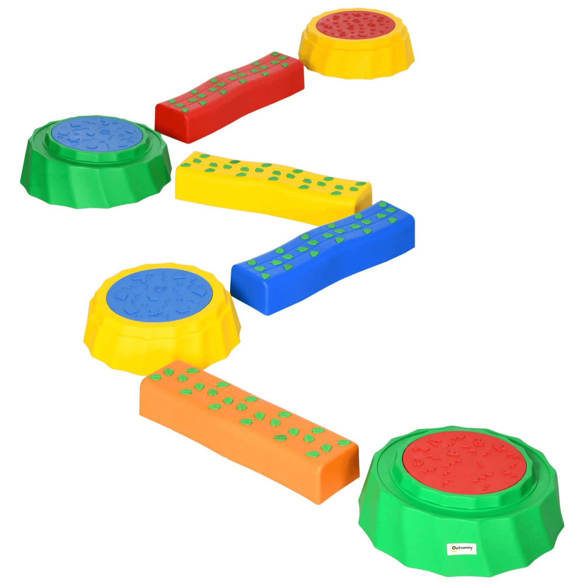 8 Piece Kids Balance Beam Set - Non-Slip, Stackable Design, Enhance your child's coordination and balance with our 8 PCS Kids Stepping Stones Balance Beam Set. Safe and fun with a non-slip surface!