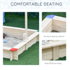 Kids Wooden Sandpit with Adjustable Canopy & Bench Seats, Durable 120x120x120cm wooden sandpit with adjustable canopy for sun protection. Spacious play area for multiple kids. Easy to clean.