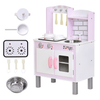 HOMCOM Kids Kitchen Play Set - Wooden Toy with Sounds, Spark creativity with HOMCOM's wooden kitchen set, featuring realistic sounds, accessories, and ample storage for endless fun!