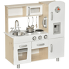 Kids White Wooden Play Kitchen Set - Educational Toy, Inspire young chefs with this interactive white wooden kitchen set. Features realistic play elements like a sink and cooker for fun and educational play.