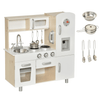 Kids White Wooden Play Kitchen Set - Educational Toy, Inspire young chefs with this interactive white wooden kitchen set. Features realistic play elements like a sink and cooker for fun and educational play.