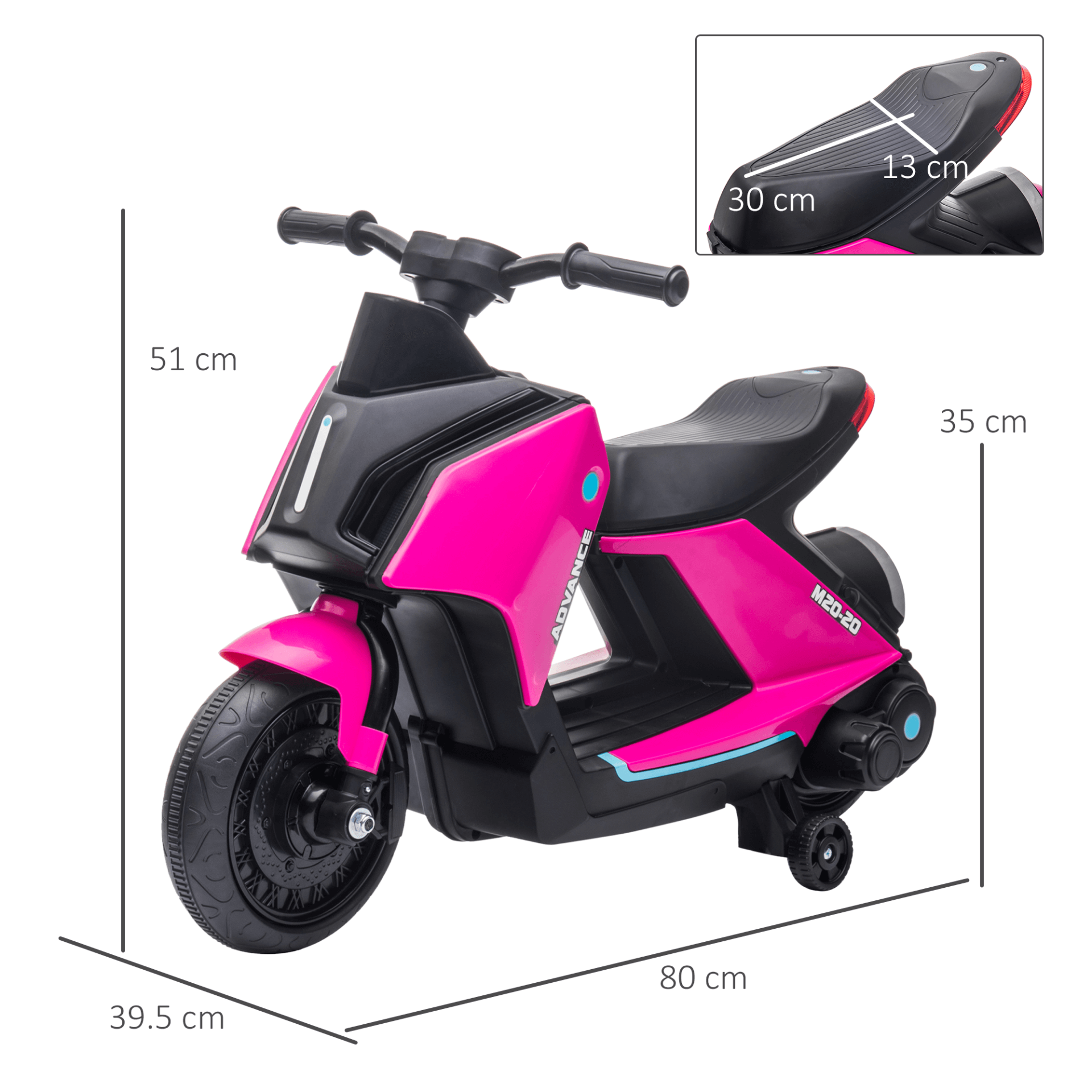 Kids 6V Electric Motorbike Toy, Discover endless fun for ages 2-4 with our 6V Electric Motorbike. Features music, LED headlights, and safety wheels in stylish pink.