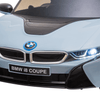 Blue BMW I8 Kids Ride On Car 6V - Electric Toy, Get your kids the thrill of the road with a BMW I8 Coupe Electric Ride On. A safe, adventurous ride perfect for 3-8 years. Sleek design & secure fun.