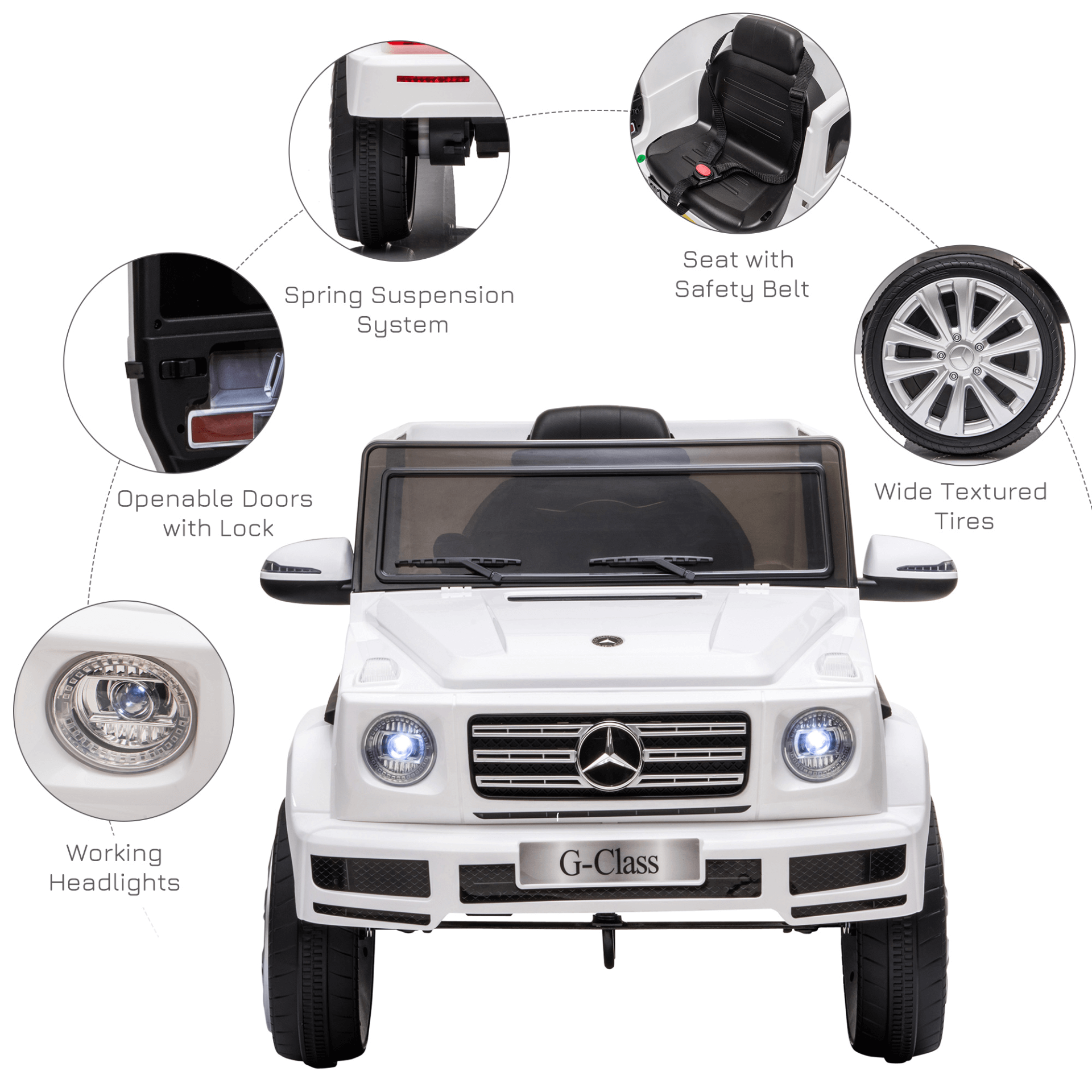 Mercedes Benz G500 Kids Electric Ride On Car, Give your child luxury fun with the Mercedes Benz G500 Kids Electric Ride-On. Perfect for 3-8yrs with realistic design & 12V power for endless adventures.