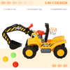 HOMCOM Kids Ride On Excavator Digger - 3-in-1 Fun, Discover the HOMCOM Kids Excavator Digger! A 3-in-1 toy for endless imaginative play with ride-on, construction, and basketball options.