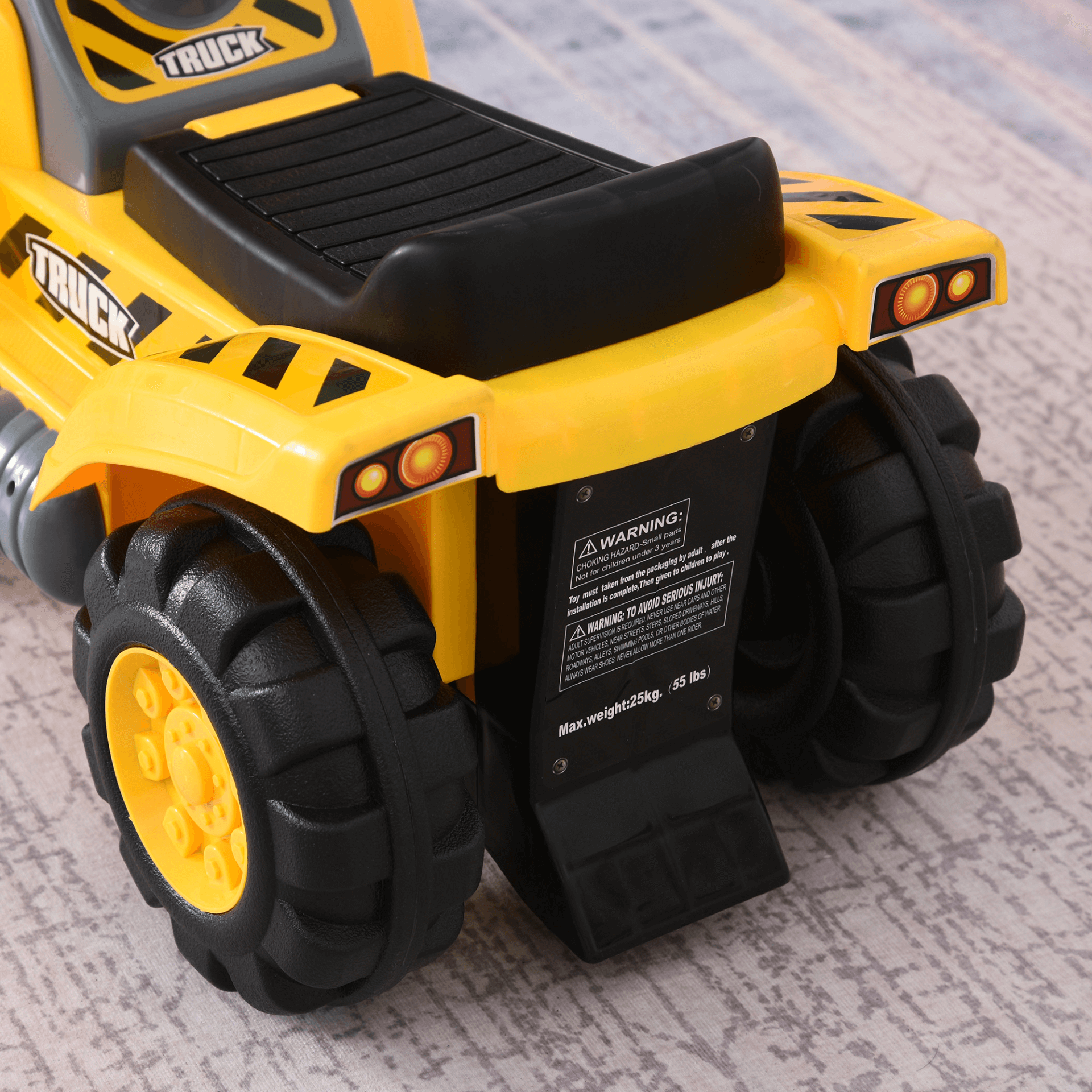 HOMCOM Kids Ride On Excavator Digger - 3-in-1 Fun, Discover the HOMCOM Kids Excavator Digger! A 3-in-1 toy for endless imaginative play with ride-on, construction, and basketball options.