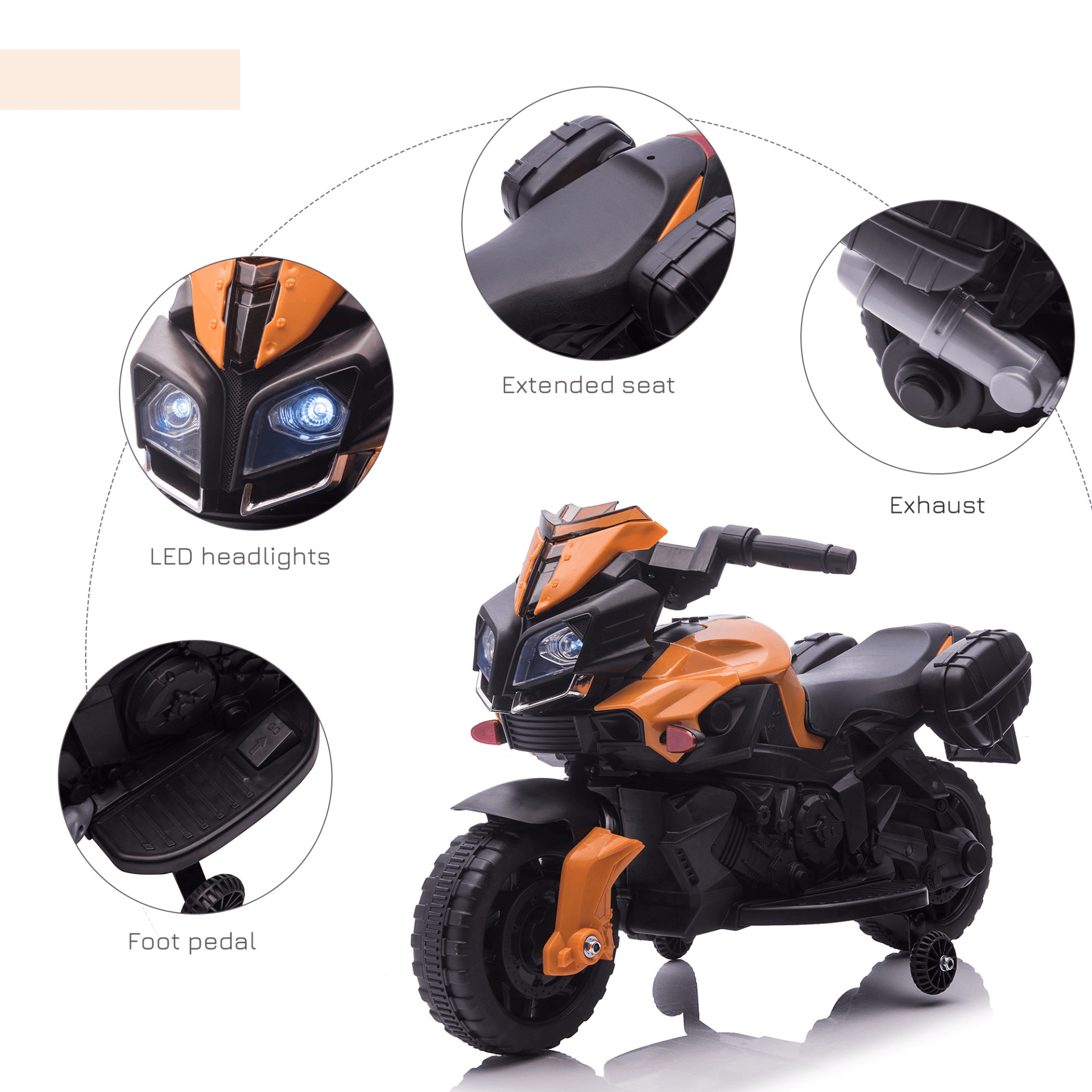 6V Electric Ride On Motorcycle for Kids | Ages 1.5-4, Thrilling 6V Electric Ride On Motorcycle for kids aged 1.5-4. Battery-powered, training wheels, and realistic features for outdoor fun.