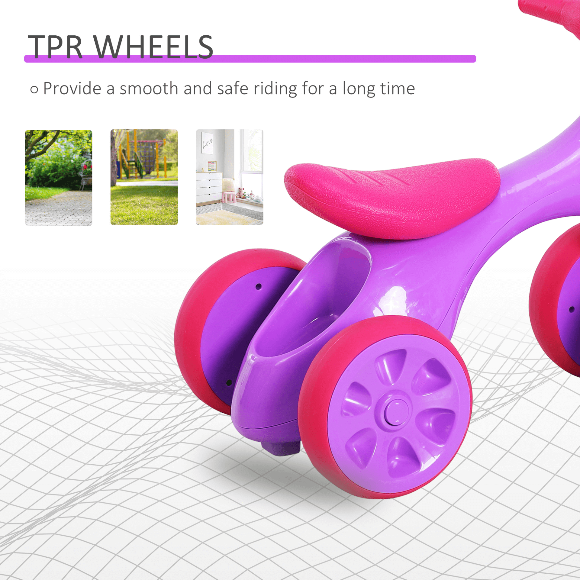 Baby Balance Bike Toddler Training Walker | Violet Fuchsia, Boost balance and coordination with this fun Baby Balance Bike for toddlers. Safety-oriented design with smooth rubber wheels and a storage bin. Perfect gift!