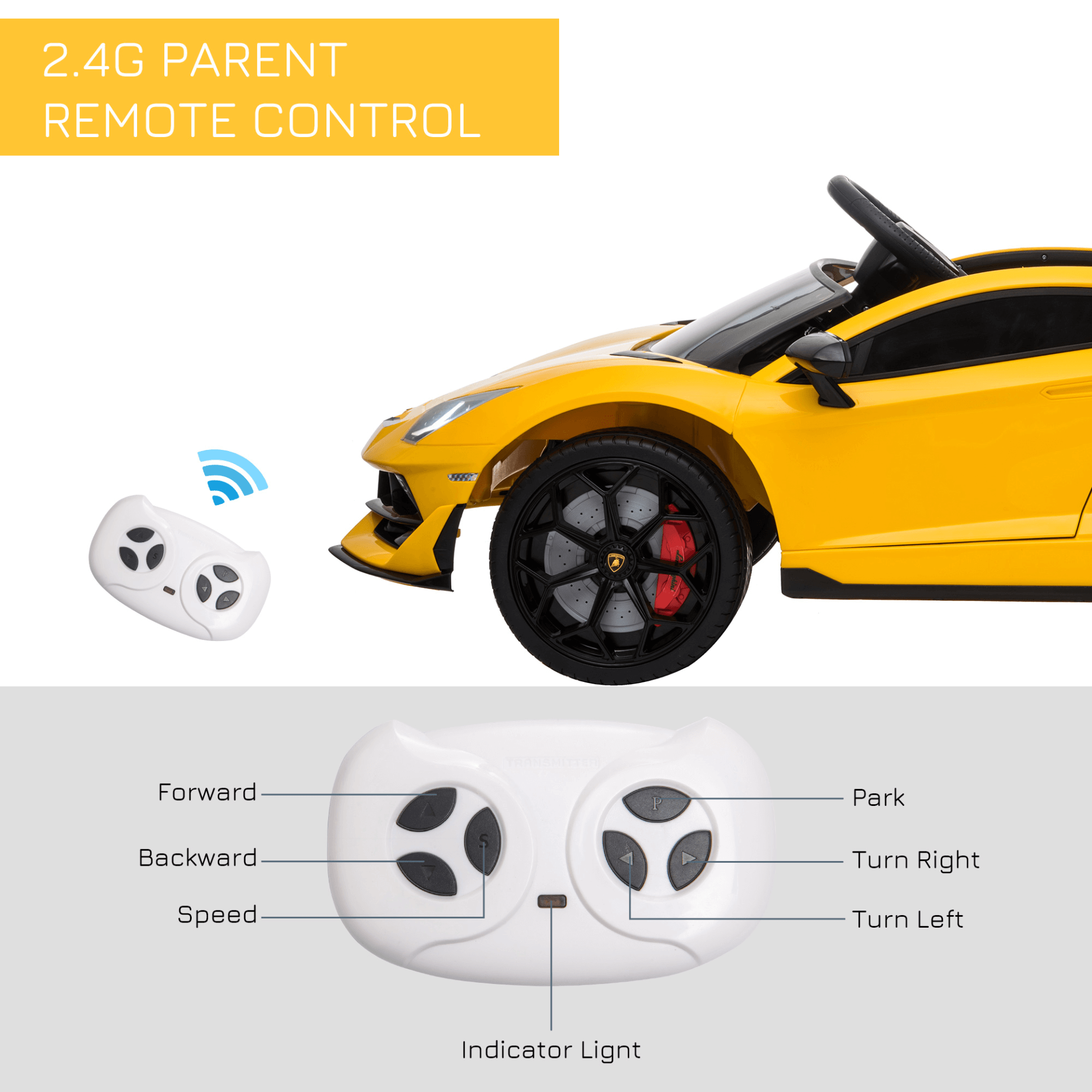 Kids Lamborghini Ride On Car - 12V Battery Powered, Experience endless fun with our 12V kids’ Lamborghini Aventador. Perfect for ages 3-8, this electric ride-on car offers sleek design and thrilling adventures.