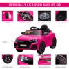 Pink Audi RS Q8 Kids Electric Car - 6V Ride On, Discover the 6V Pink Audi RS Q8 Kids Electric Ride On Car, complete with remote control, music, lights, USB, MP3 & Bluetooth for ages 3-5.