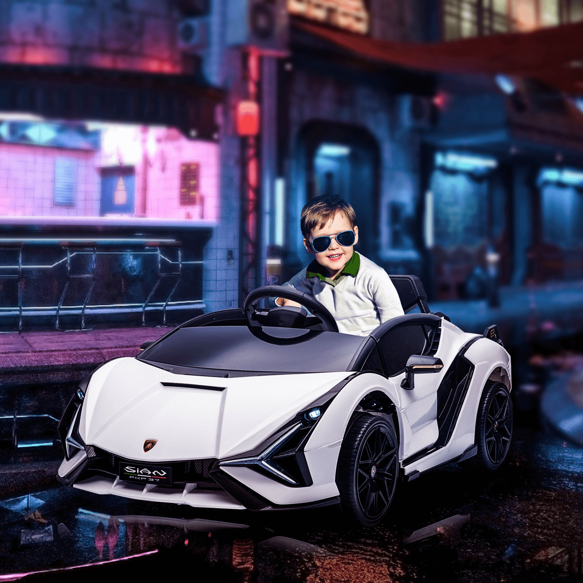 12V Licensed Lamborghini Sian Kids Electric Car, Discover the thrill of the 12V Lamborghini Sian Kids Electric Car. Dual motors, remote control, and LED lights ensure an exciting, immersive experience.