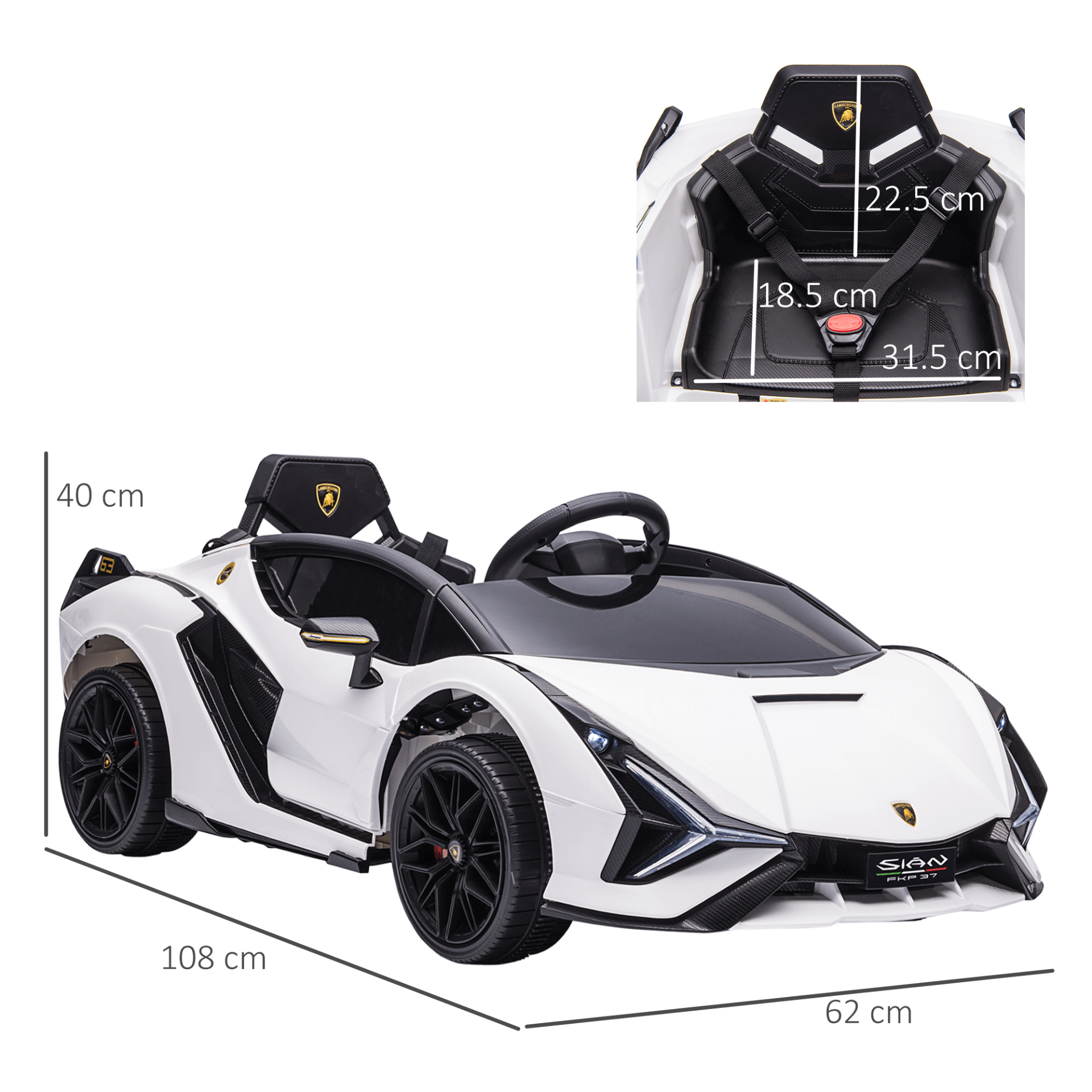 12V Licensed Lamborghini Sian Kids Electric Car, Discover the thrill of the 12V Lamborghini Sian Kids Electric Car. Dual motors, remote control, and LED lights ensure an exciting, immersive experience.