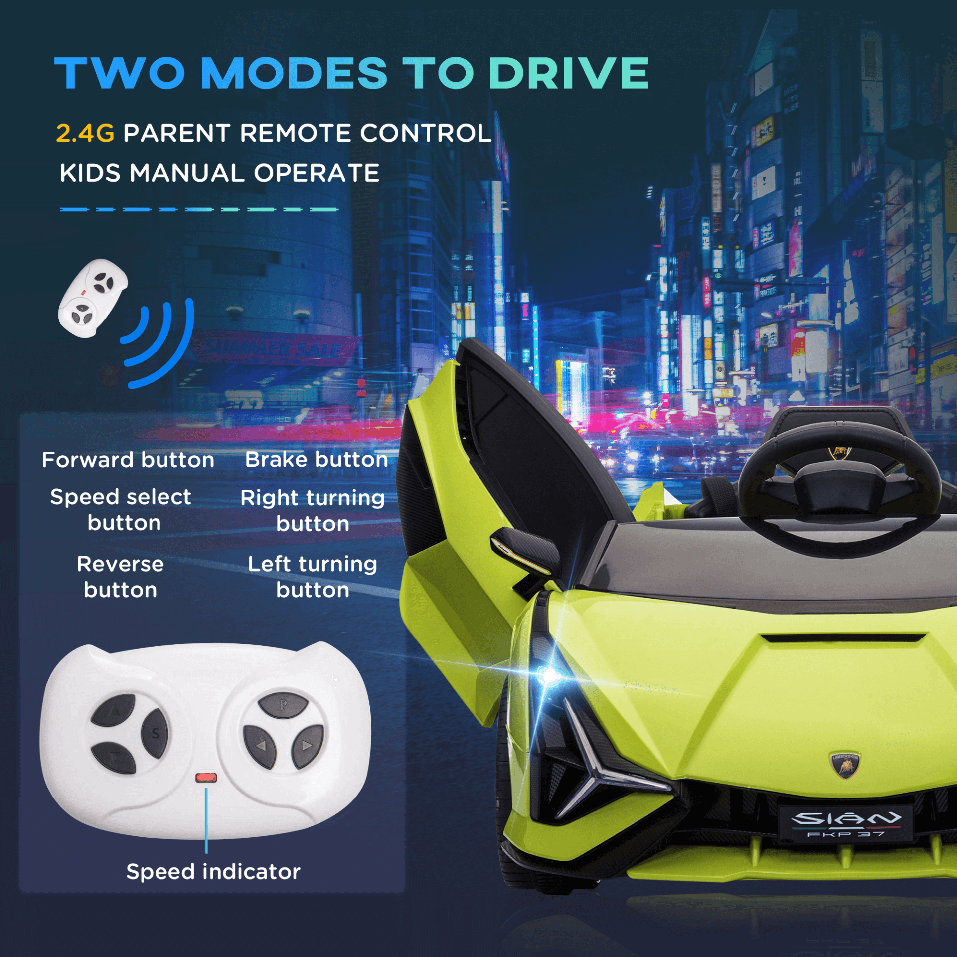 12V Kids Electric Ride On Car - Remote, Music & Lights, Make playtime thrilling with our 12V Kids Ride On Car. Designed for kids aged 3-5, it features dual motors, remote control, music & lights.