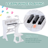 37 Keys Kids Piano with Microphone & Stool, Spark your child's musical talents with the HOMCOM 37 Keys Kids Piano. Includes a microphone and stool for endless fun and learning. Perfect for little hands.