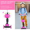 5-in-1 Kids Toddler Scooter - Pink, Adjustable & Durable, Transforming scooter with removable seat, adjustable height, and 3 wheels for kids aged 1-8. Enjoy versatile rides with lean-to-steer fun!