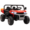 Two-Seater Kids Ride-On Car | 12V UTV - Red, Get the Two-Seater Kids Ride-On Car with a parental remote control, spring suspension, and built-in music system. Perfect for siblings or friends!