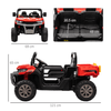 Two-Seater Kids Ride-On Car | 12V UTV - Red, Get the Two-Seater Kids Ride-On Car with a parental remote control, spring suspension, and built-in music system. Perfect for siblings or friends!