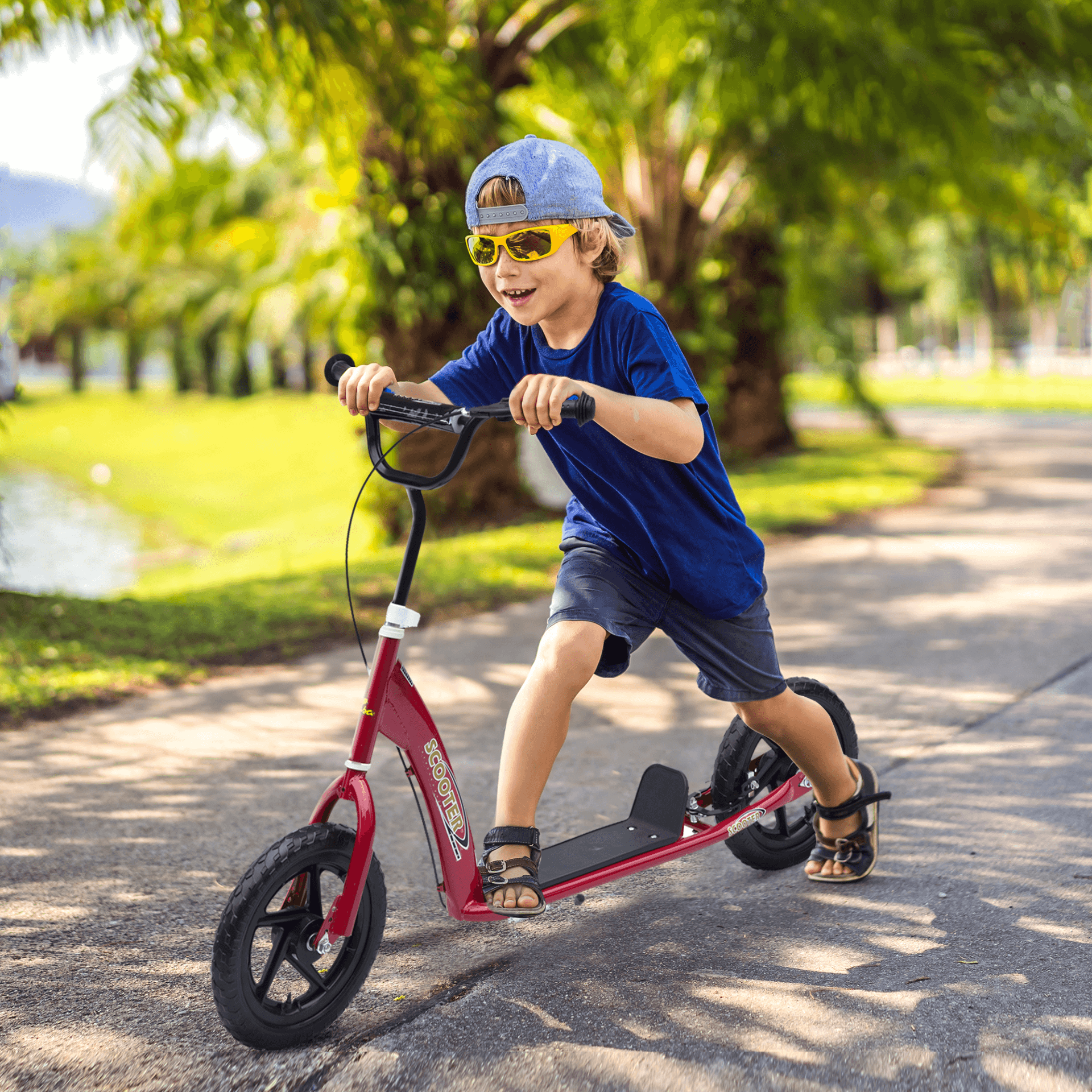 HOMCOM Teen Stunt Scooter - Red, 12