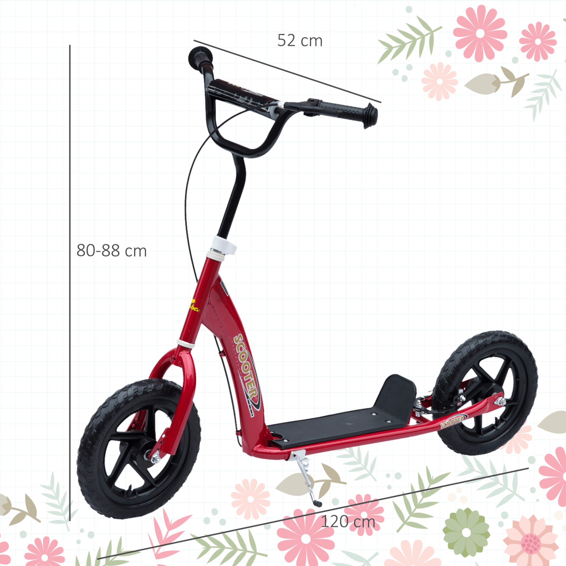 HOMCOM Teen Stunt Scooter - Red, 12