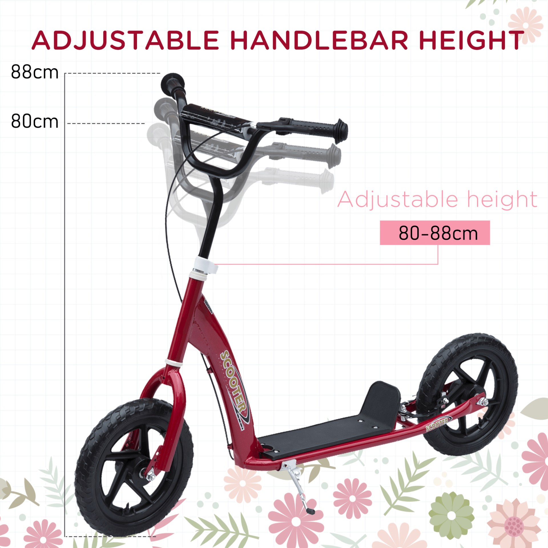 HOMCOM Teen Stunt Scooter - Red, 12