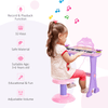 32 Keys Kids Mini Electronic Keyboard - Musical Toy, Nurture your child's passion for music with the HOMCOM 32 Keys Kids Mini Electronic Keyboard. Perfect for children aged 3-6, with stool and MP3.