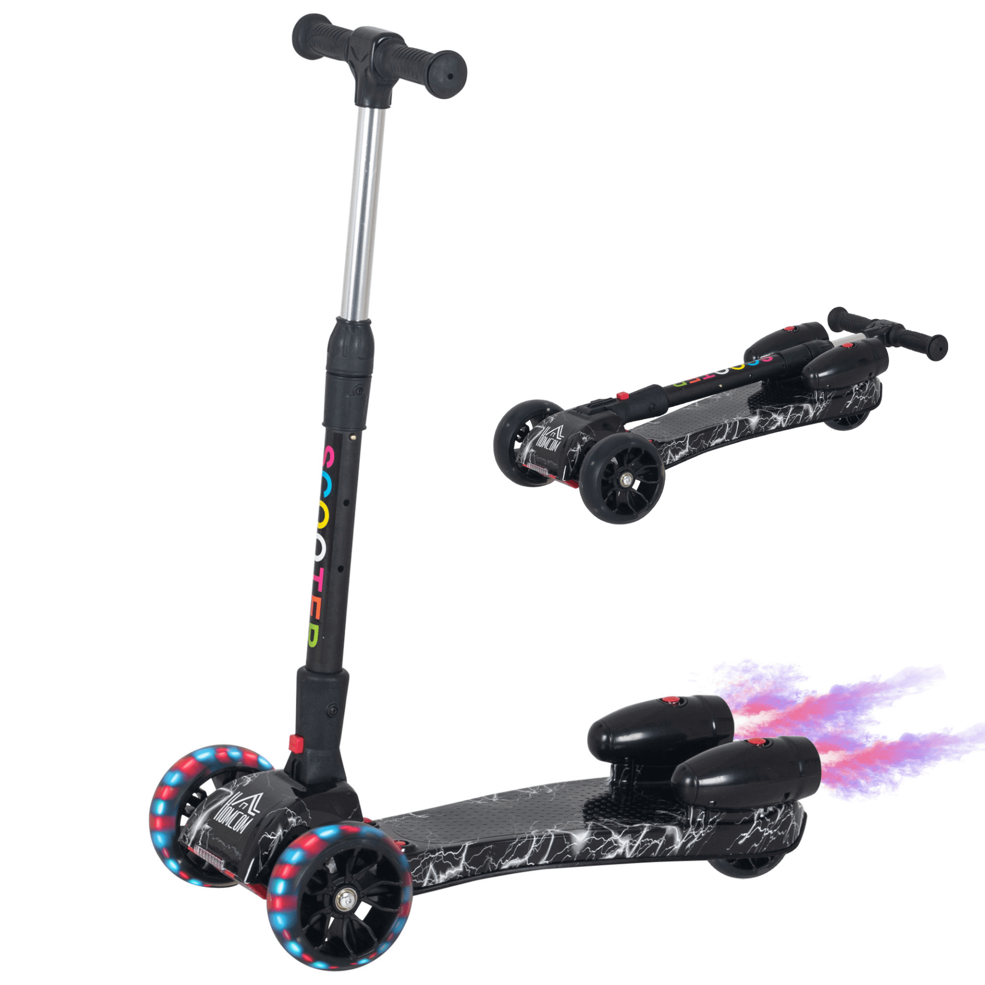 3-Wheel Kids Scooter - Adjustable & Fun Design, Discover the ultimate fun with our 3-Wheel Kids Scooter featuring adjustable height, flashing wheels, music, and water spray. Perfect for ages 3-8.