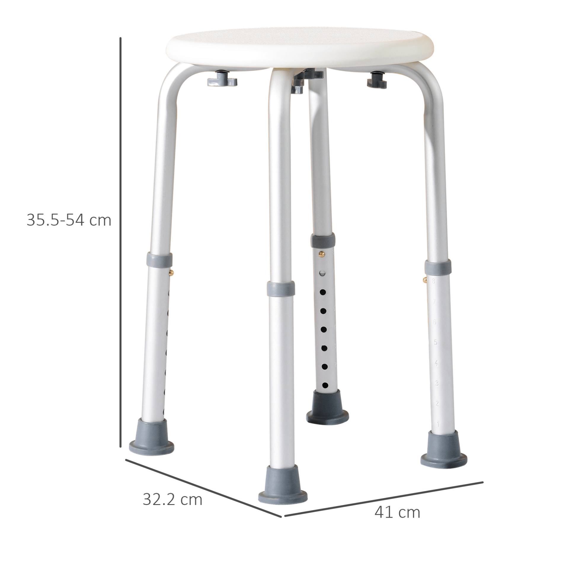 HOMCOM Adjustable Bath Chair - Safe & Comfortable Aid, Enhance safety with the HOMCOM Adjustable Bath Chair, designed for the elderly and disabled. Adjustable height for maximum comfort.