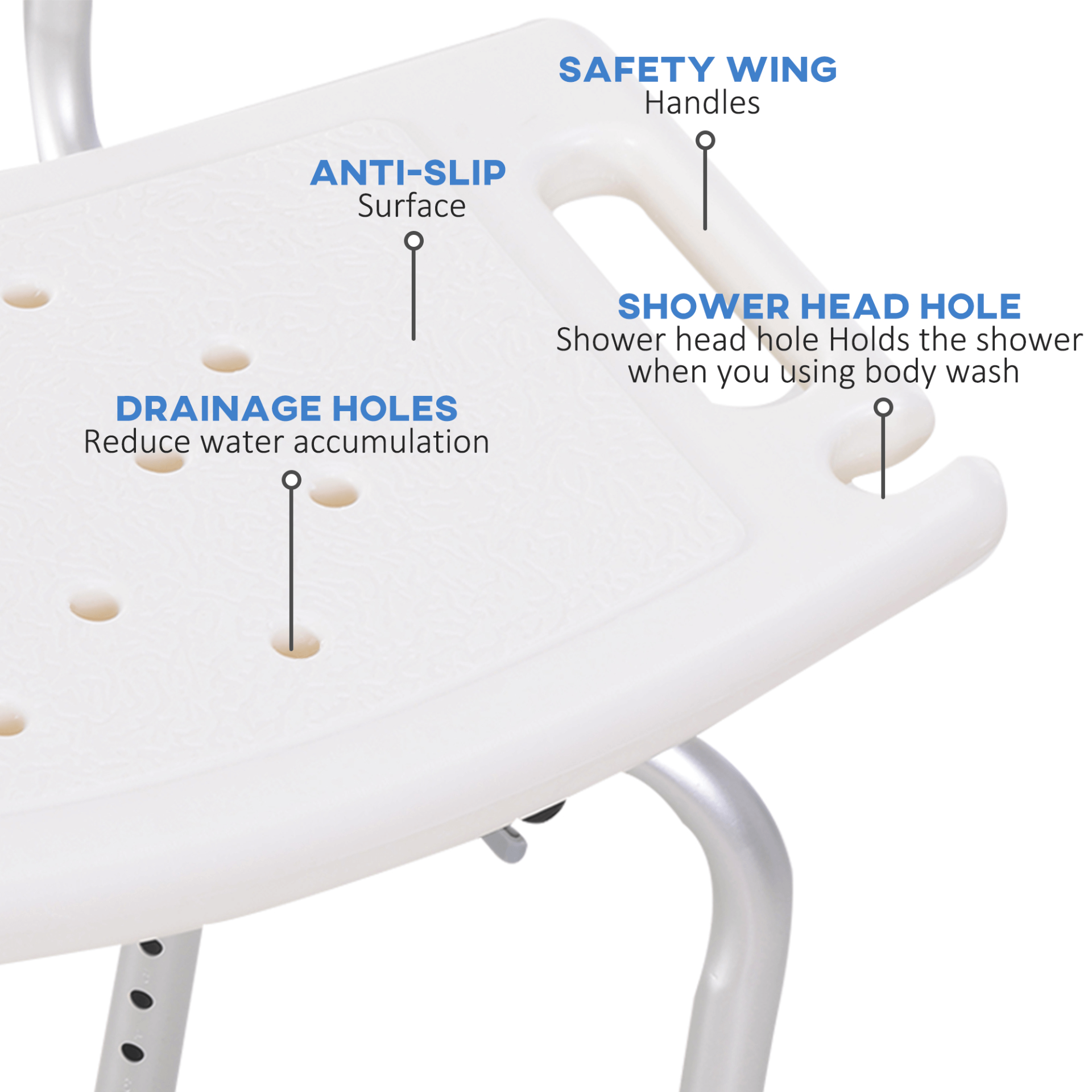 HOMCOM Adjustable Bath Chair - Safe & Comfortable Seat, Upgrade bathroom safety with the HOMCOM Adjustable Bath Chair, designed for comfort and support in wet environments.