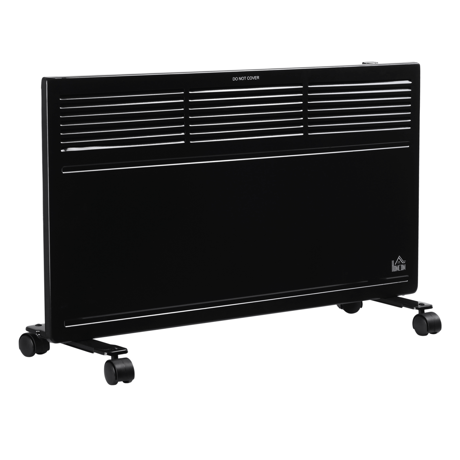 Portable Convector Radiator Heater with Thermostat - Black, Efficient and quick portable electric heater with adjustable thermostat and safety cut-off. Freestanding or wall-mounted options. Perfect for any room.