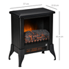 Electric Fireplace Stove - Freestanding Heater, Black, Enjoy a cozy atmosphere with a realistic flame effect. Adjustable temperature control and overheat protection, 1800-2000W. Perfect for any room.