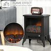 Electric Fireplace Stove - Freestanding Heater, Black, Enjoy a cozy atmosphere with a realistic flame effect. Adjustable temperature control and overheat protection, 1800-2000W. Perfect for any room.