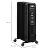 HOMCOM 1630W Digital Oil Filled Radiator - Portable Heater, Stay warm with the HOMCOM 1630W Oil Filled Radiator featuring adjustable thermostat, timer, safety cut-off, and remote control for ultimate comfort.