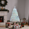 4ft Prelit White Christmas Tree with Fiber Optic LED Lights, Elegant 4ft prelit white Christmas tree with multi-color LED lights and sturdy base. Perfect festive centerpiece with lush branches and pre-programmed lights.