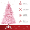 6FT Pink Artificial Christmas Tree - Vibrant Holiday Decor, Celebrate in style with our 6FT Pink Artificial Christmas Tree. Perfect for home, office, or parties. Easy automatic setup!